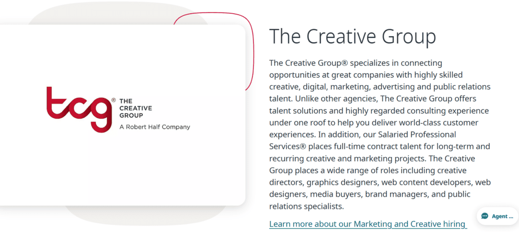 The Creative Group top marketing staffing agency in the US